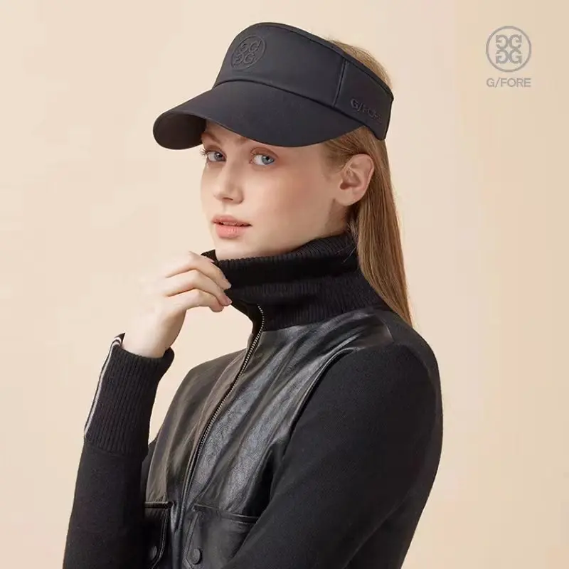 Golf ladies no top hat black and white khaki sunscreen hat