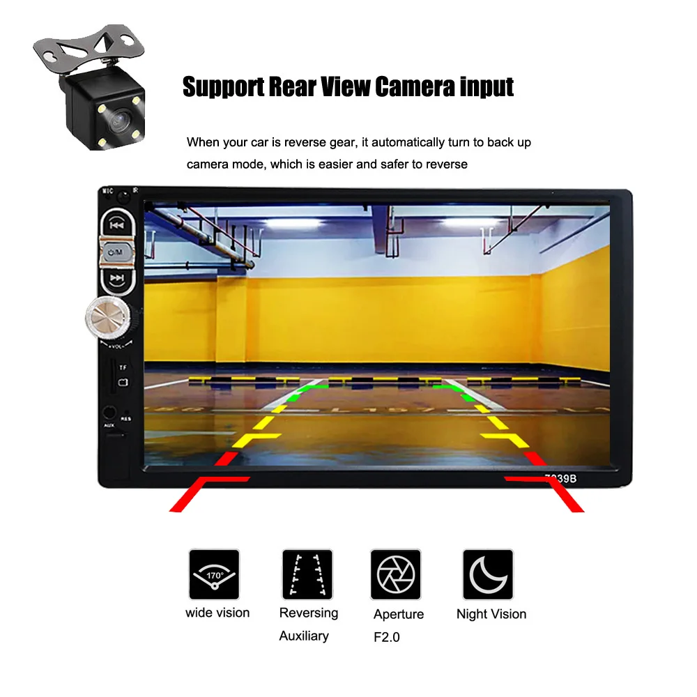 Автомагнитола 2 Din с сенсорным экраном 7 дюймов мультимедийный плеер поддержкой