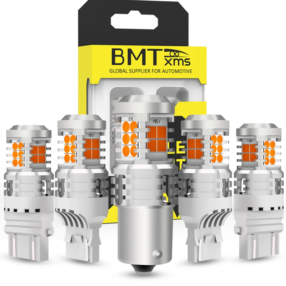 

BMTxms 2x T20 7443 7440 W21W W21/5W T25 3157 P27/7W 1156 BA15S P21W BAU15S PY21W WY21W LED Turn Signal Light Lam Bulb Canbus