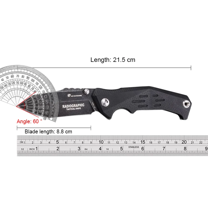 Hando многофункциональный рентгеновский складной нож 9CR14MOV клинок полевой для