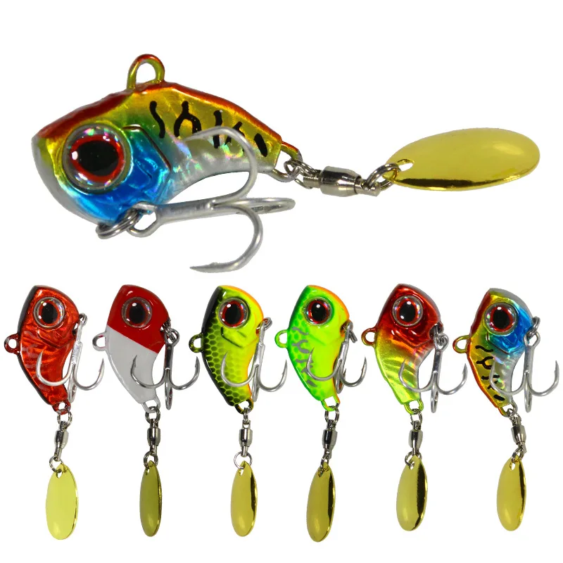 

New Arrival 1PCS 9g/13g/16g/22g Metal VIB Fishing Lure Spinner Sinking Rotating Spoon Pin Crankbait Sequins Baits Fishing Tackle