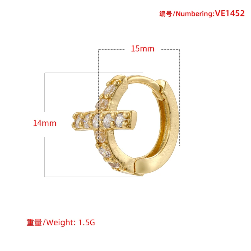 Женские серьги ZHUKOU в ретро стиле с крестом уникальный дизайн унисекс ювелирные