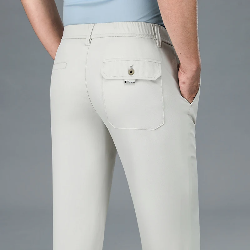 

Spring Summer Thin Men Suit Pants Casual Loose Drape Anti-wrinkle Business Work Straight Trousers Male Brand Clothing