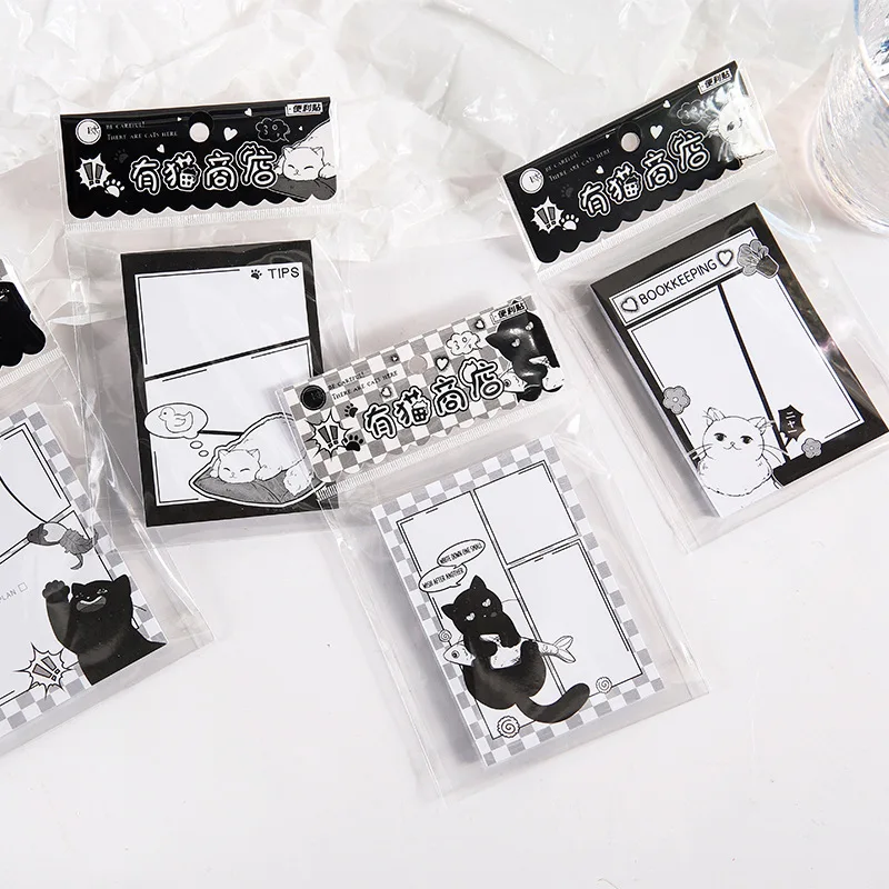 30 листов черно-белый мультфильм аниме Кот блокнот Скрапбукинг сделай сам милый