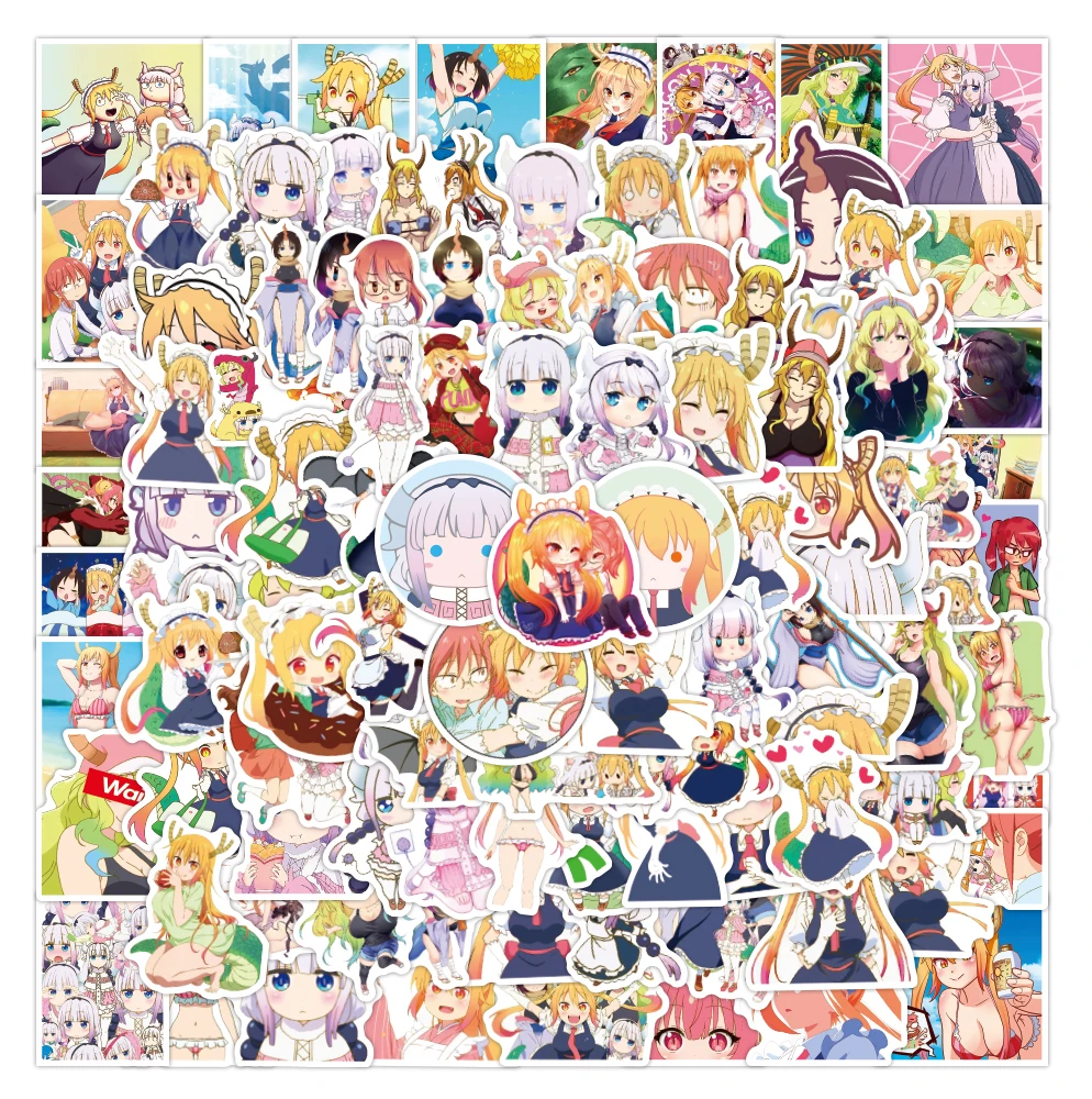 

50/100PCS Miss Kobayashi's Dragon Maid Cute Girls Anime Stickers Luggage Skateboard Stationery Laptop Waterproof Vinyl Stickers