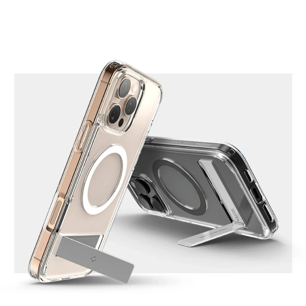 Фото Чехол Spigen Ultra Hybrid S MagFit для iPhone 16 Pro Max, 15, 14, 13, 12 с подставкой, защита от пожелтения, совместимость с MagSafe №5