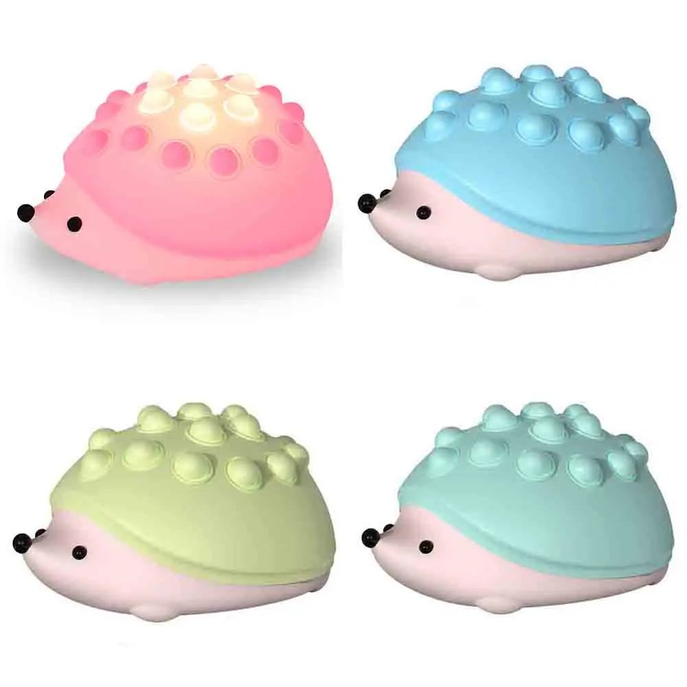 

Hedgehog Night Light Silicone Animal Lamp Decompression Bubbles Nightlights Lighting Rechargeable Night Lamp Room Decor for Gift