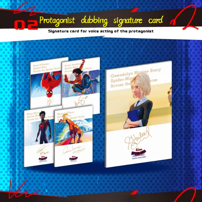 

Movie Spider-Man: Beyond The Spider-Verse Card Spider Logo Embroidery Rare Protagonist Voice Signed Collection Mirror SilverCard