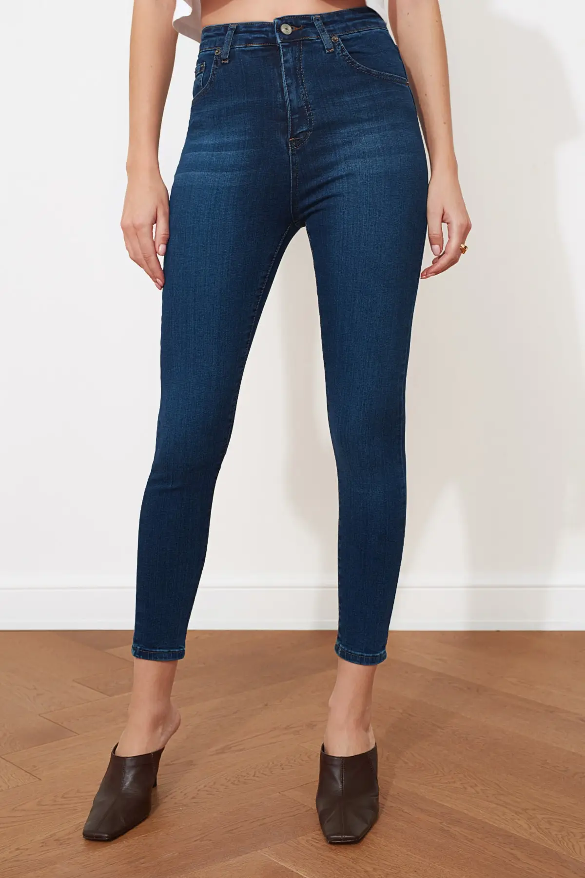 

Dark Blue High Waist Skinny Jean Women Jeans 2021