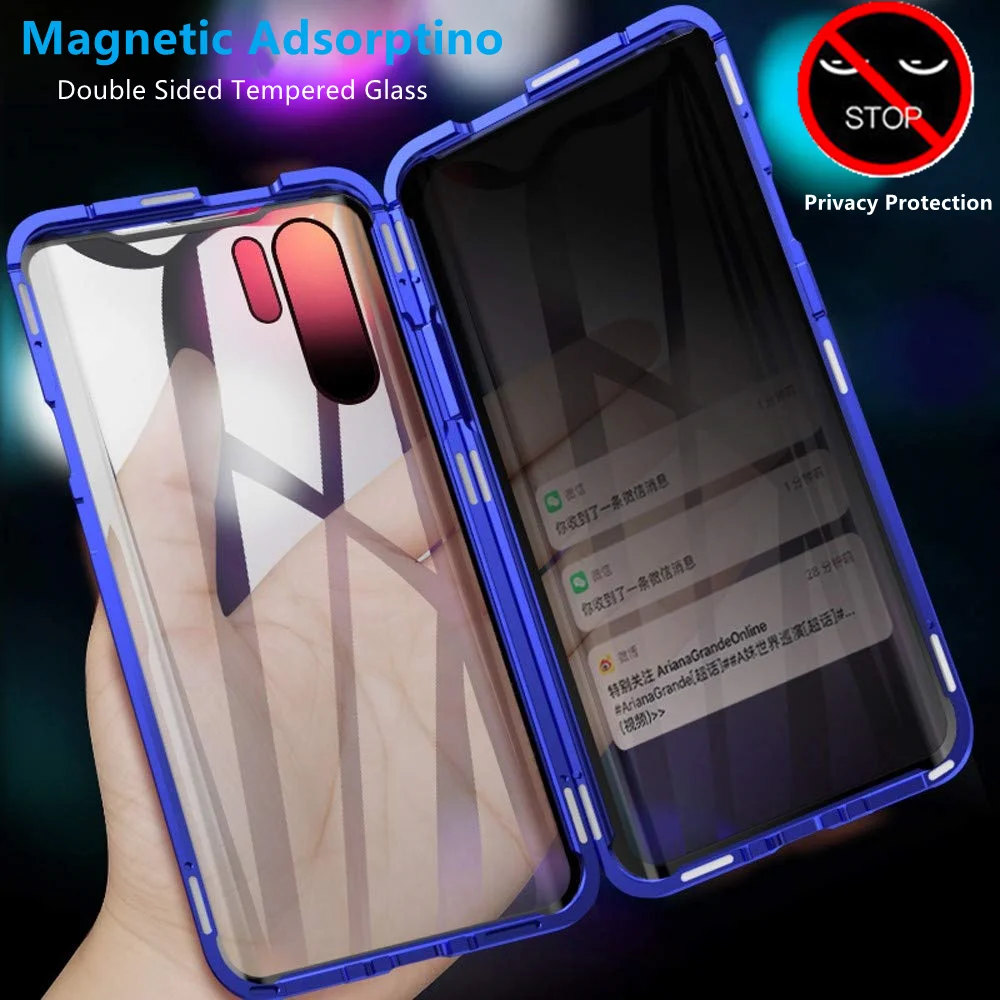 

Anti-peeping Protective Magnetic Case for Samsung S20FE S21 S20 Ultra S10E S9 S8 Plus Note 20 10 9 8 A51Double Side Glass Case