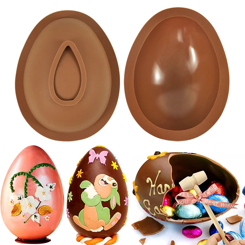 

Easter Egg Silicone Mold 3D Breakable Chocolate Mould DIY Half Sphere Egg Easter Party Decorations Cake Baking Tools Kids Gift