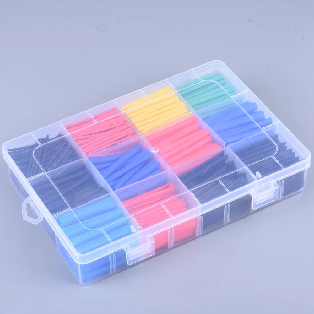 

free shipping 800pcs colours Polyolefin Shrinking Assorted 2:1 Heat Shrink Tube Wire Cable Insulated Sleeving Tubing Set