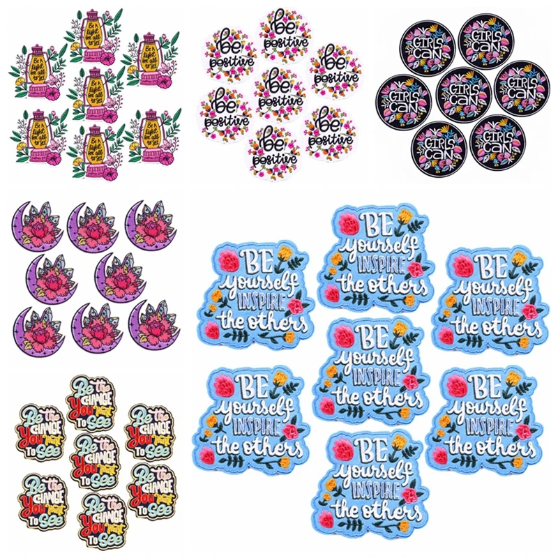 

Prajna Wholesale 10PCS Cartoon Flower Embroidery Patches For Clothing Thermoadhesive Patches Iron On Patches On Clothes Stickers