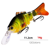 1pc minnow multi jointed sections swimbait wobblers pike fishing lures artificial hard bait trolling sharp hooks carp fishing