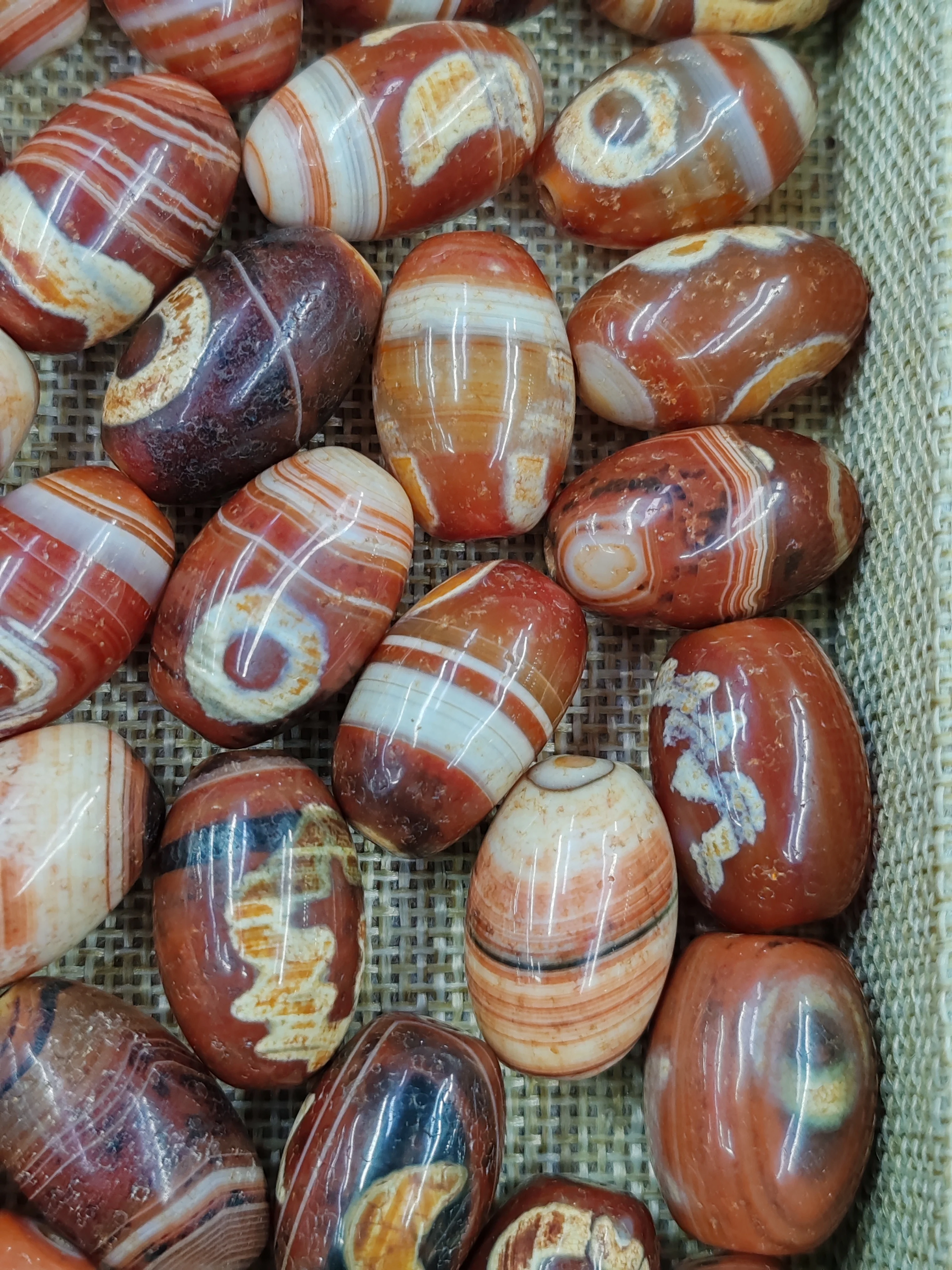 10 шт./лот натуральный Старый Агат шафран Овальный Dzi специальная редкость