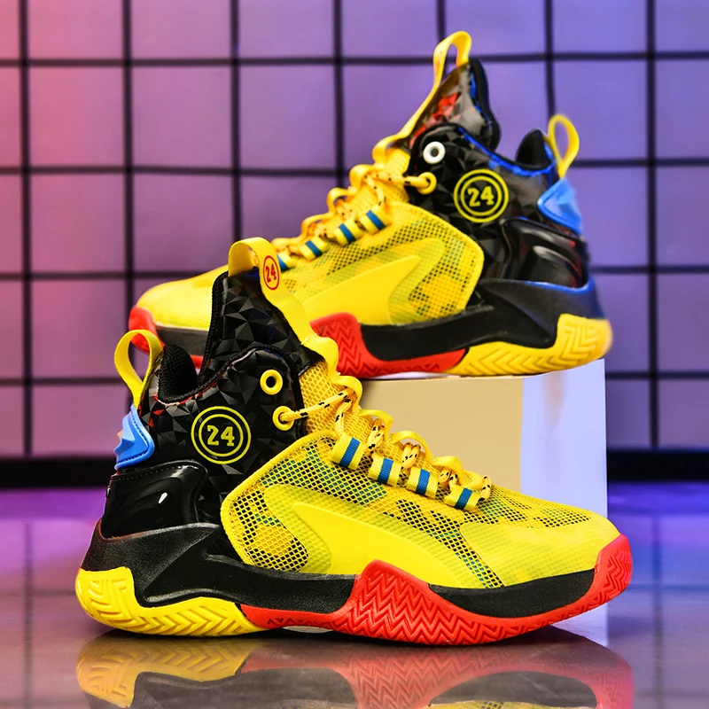 Size 30-40 Kids Boys Brand Basketball Shoes Kids Sneakers Non-Slip Sports Girls Basketball Training Tennis Shoes