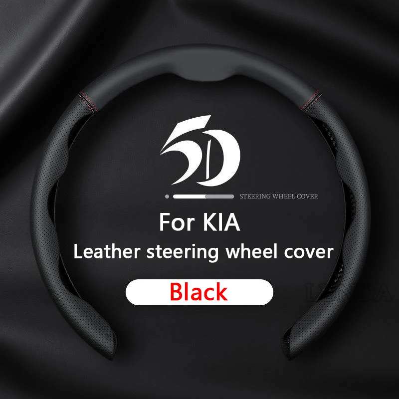 

New Real Leather Car Steering Wheel Cover Ultra-thin Universal 38cm For Kia Rio Sportage Ceed Cerato Sorento K2 K3 K4 K5 Optima