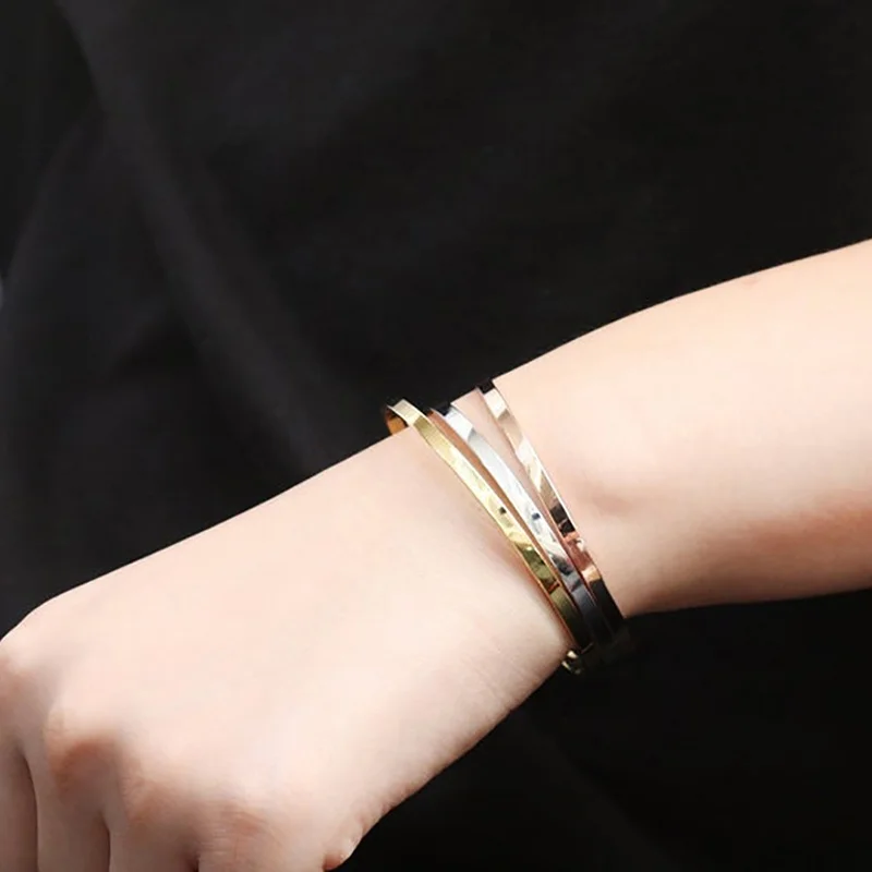 Personalized Engraved Custom Name Text Words Copper Alloy Cuff Bracelet Bangle Jewelry Customize Women Men Jewellery Wholesale |