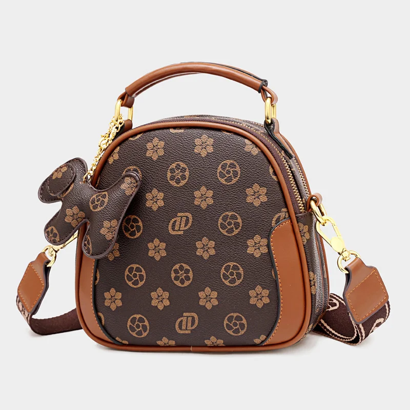 

2022 Spring New Pattern Material Bag Fashion Versatile Single Shoulder Messenger Bag Women's Bag Niche Texture Small Round Bag