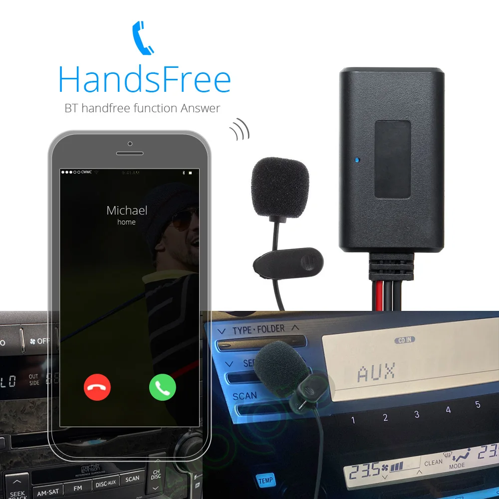 Автомобильный 6 20-контактный модуль Bluetooth 5 0 аудио AUX адаптер кабель громкой связи