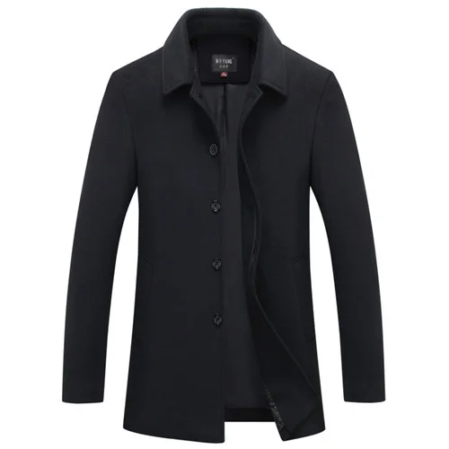 

Autumn Winter Single Breasted en Coats 50% Off Men' s Jackets Turn-down Collar Wool & Blends Overcoat