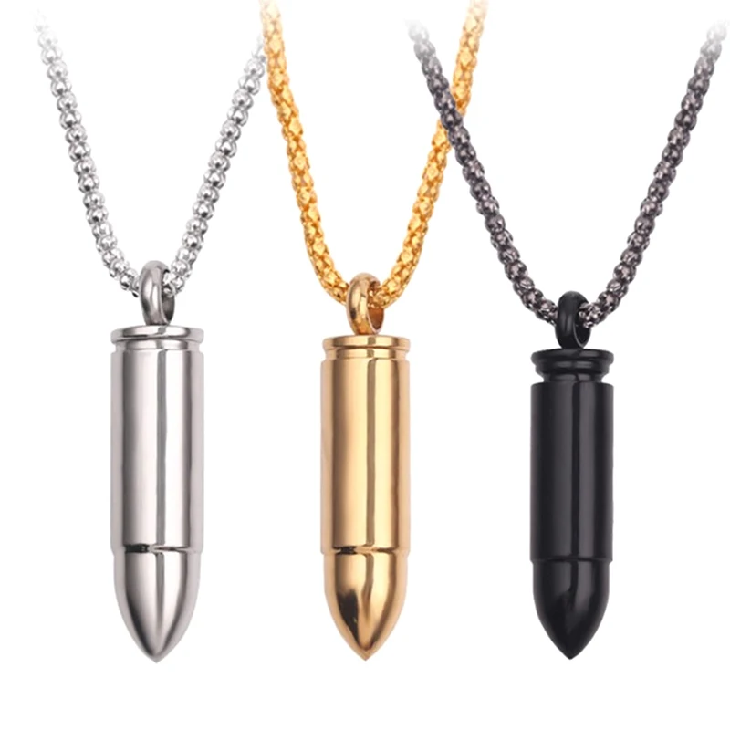 

Bullets Pendant Stainless Steel for Daily Wearing Party Highlight Your Different Dressing Up Men's Classic Necklace