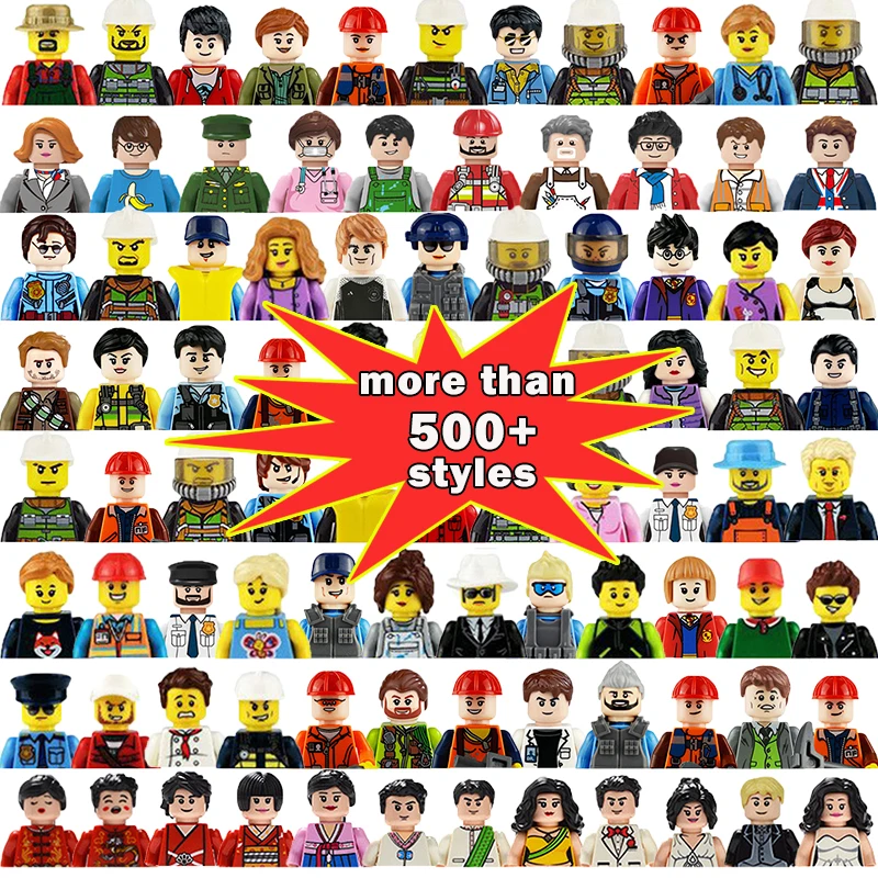 

Children Building Block Toys City Different Professional Figure Bricks Model Security Staff Engineer Policeman Student Figurine