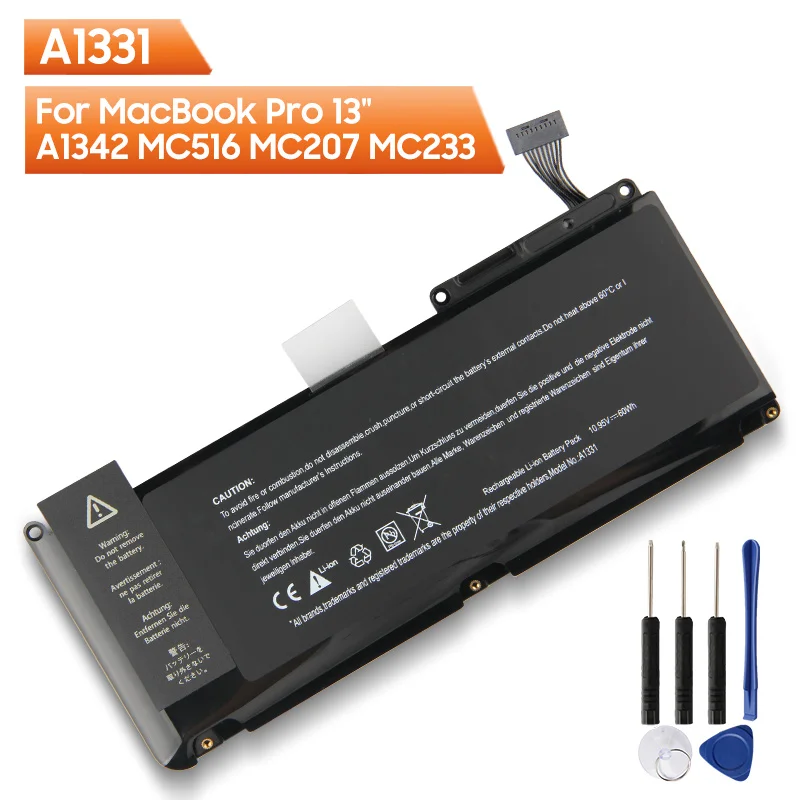 100% New Replacement Battery A1331 For MacBook Pro 13" A1342 MC516 MC207 MC233 Authentic Rechargeable Battery 60Wh
