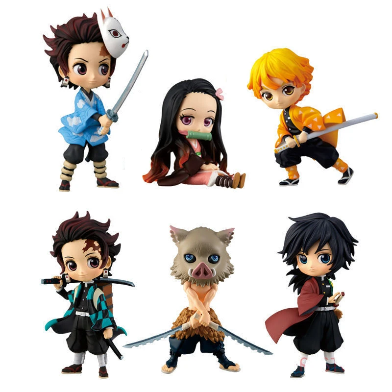 

Demon Slayer GK Kamado Tanjirou Nezuko Anime Action Figure Model Agatsuma Zenitsu Q Mini Version PVC Statue Toy Desktop Figma