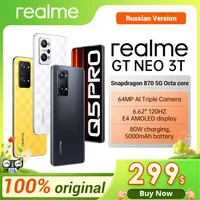 Russian Version Realme GT NEO 3T 5G CPU Smartphone Snapdragon 870 5G 6.62 1