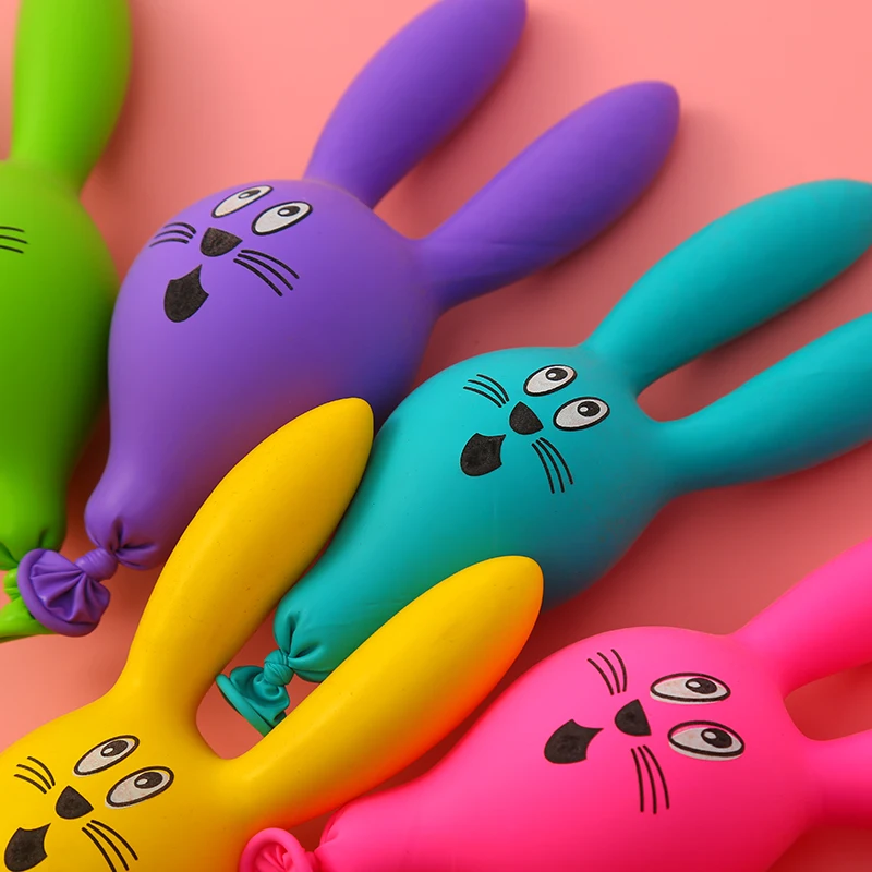 

10pcs 12 inch printed latex balloon rabbit shaped children's toy ball cartoon animal balloons birthday decoration