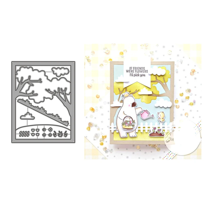 

Trees Background Box New 2022 Metal Cutting Dies for Scrapbooking Mold Cut Stencil Handmade DIY Card Make Mould Model Craft