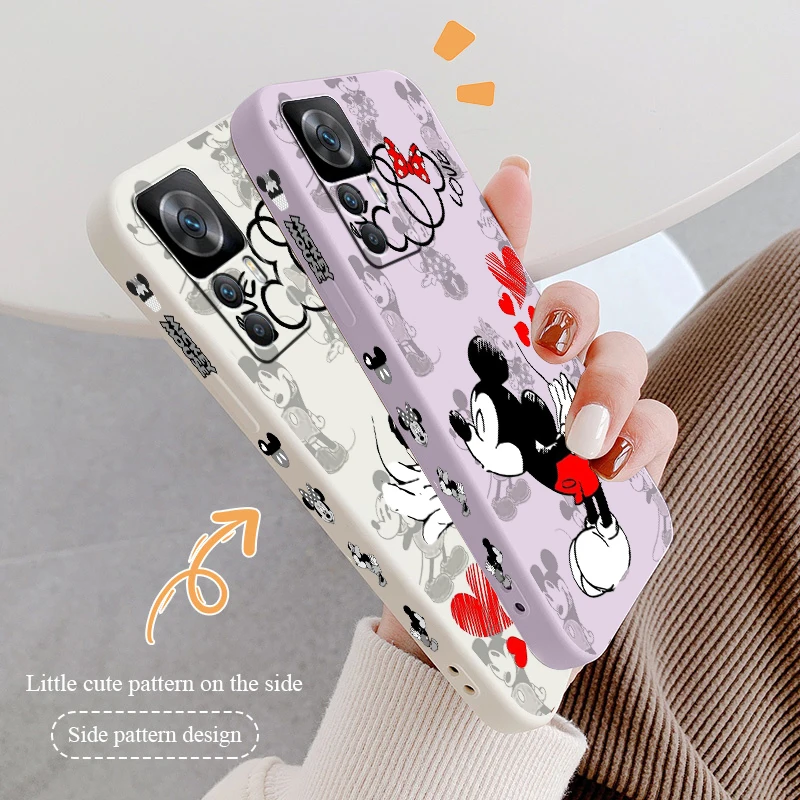 

Mickey Minnie Disney Cartoon For Redmi K50 K40 K40S Gaming K30 10C 10 10X 9A 9 9T 9C 9AT 8 A1 11 5G Liquid Left Rope Phone Case