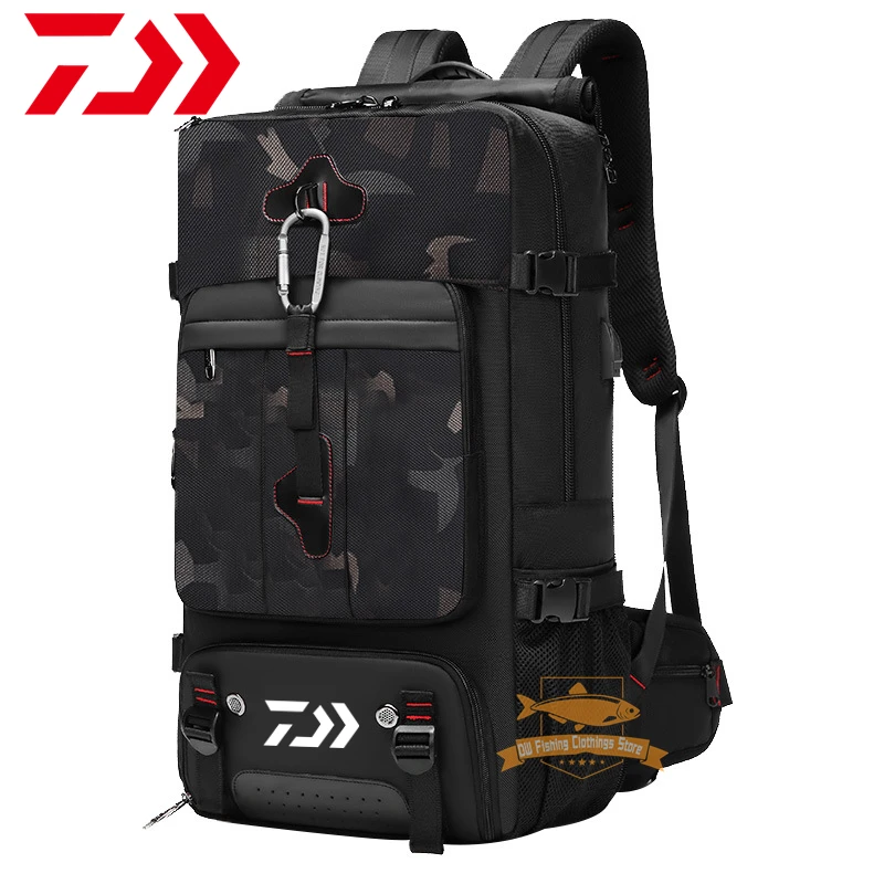 

Daiwa Fishing Bag Men Multifunctional Waterproof Backpack USB Charging High-capacity Travel Bag Outdoor Camping Hiking Backpack