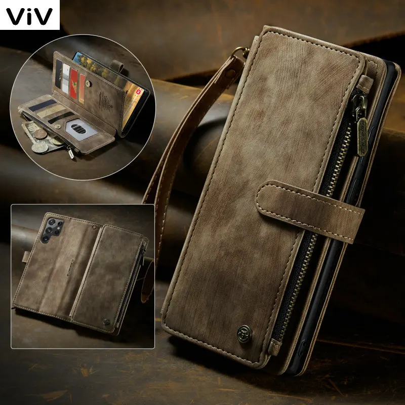 

Чехол-книжка CaseMe для Samsung Galaxy A52, кожаный чехол-книжка на молнии с бумажником A50, A51, A34, S23, искусственная кожа, A33, A52, 22, S20