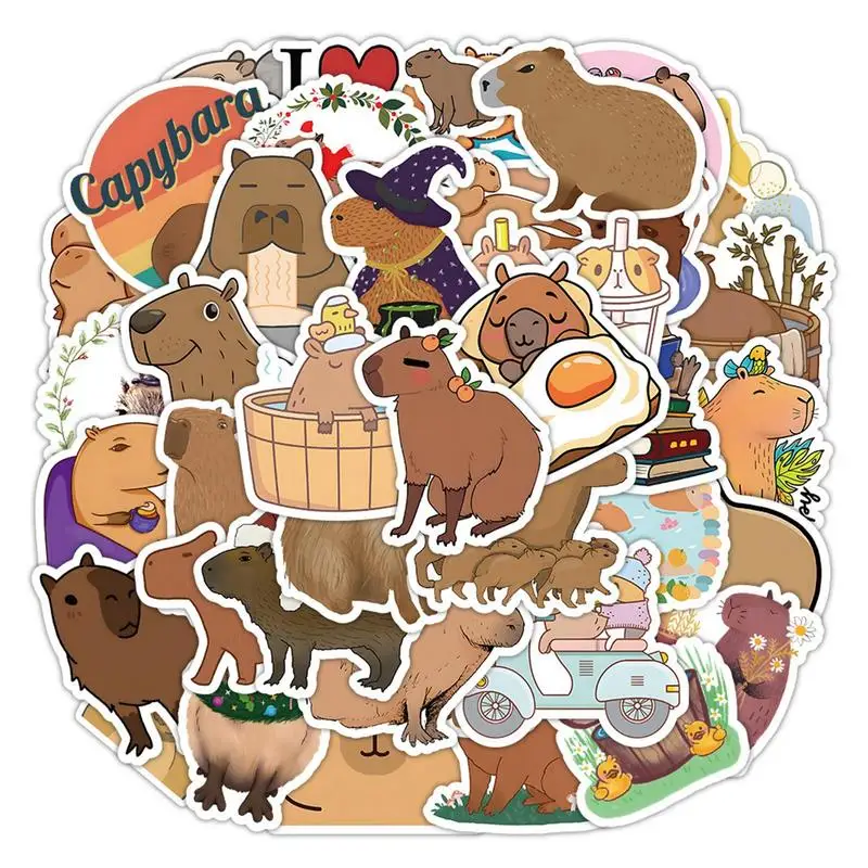

Capybara Sticker Cute Cartoon Animals Waterproof Labels 55Pcs Decor for Water Bottles Laptop Luggage Cup Kids Teen Party 2023