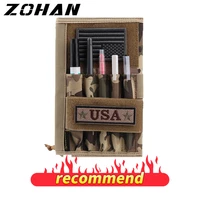 zohan new tactical memo notebook cover durable hunting outdoor book leather protective portable handle and zippered pocket