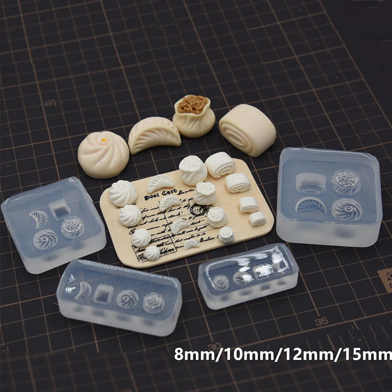 Фото Миниатюрная китайская булочка на пару Shu Mai, силиконовая форма для клецок, смоляная глина, кукольный дом, застежка для завтрака, инструменты «сделай сам» №2