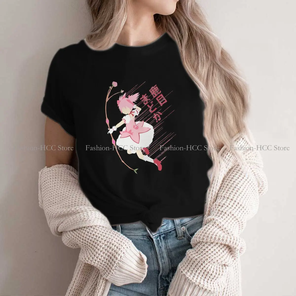 

Puella Magi Madoka Magica Anime Polyester TShirts Mens Funny Awesome For Music Fans Classic Print Homme T Shirt Hipster Clothing