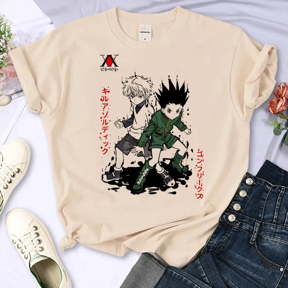 

Hunter X Hunter Anime Printed Unisex T-shirts Attack onTitan Men Loose Tee Shirts Corce Cartoon Women Punk Harajuku Tshirts