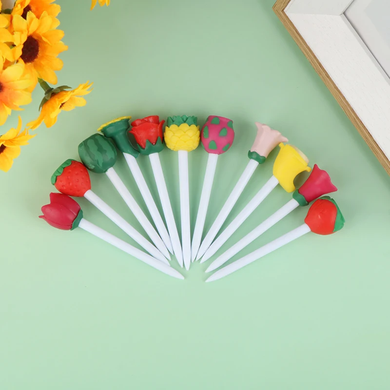 

83mm Novelty Plastic Golf Tees Ball Holder Rose Lily Flowers and Banana Fruits Shape Best Gift for Golfers Accessories