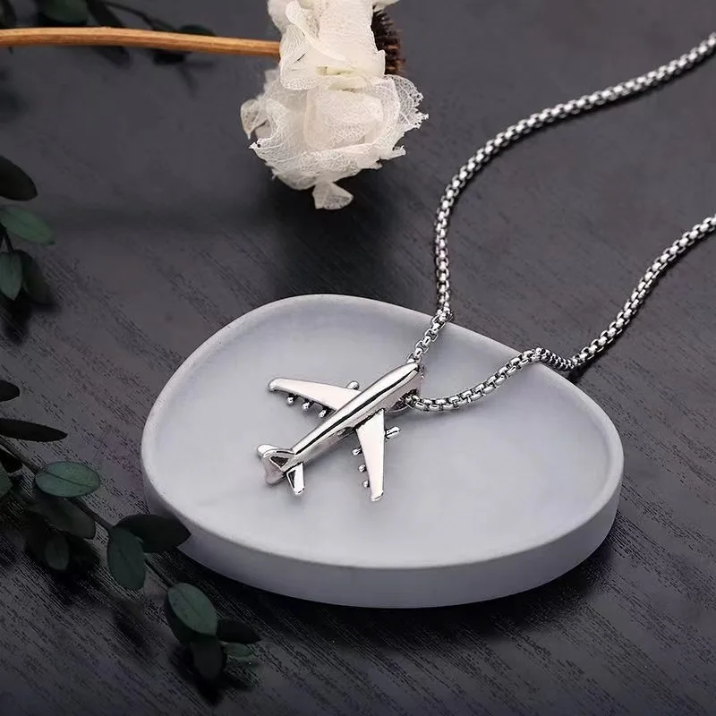 Luxury Zircon Airplane Necklace For Women Girl Delicate Plane Pendant Choker Fashion Tiny Aircraft Clavicle Chain Jewelry Gifts images - 6