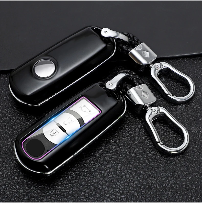 

Чехол из углеродного волокна для автомобильного ключа чехол из АБС для автомобильного ключа чехол для ключа для Mazda 3 6 CX5 CX7 CX9 дистанционный ...