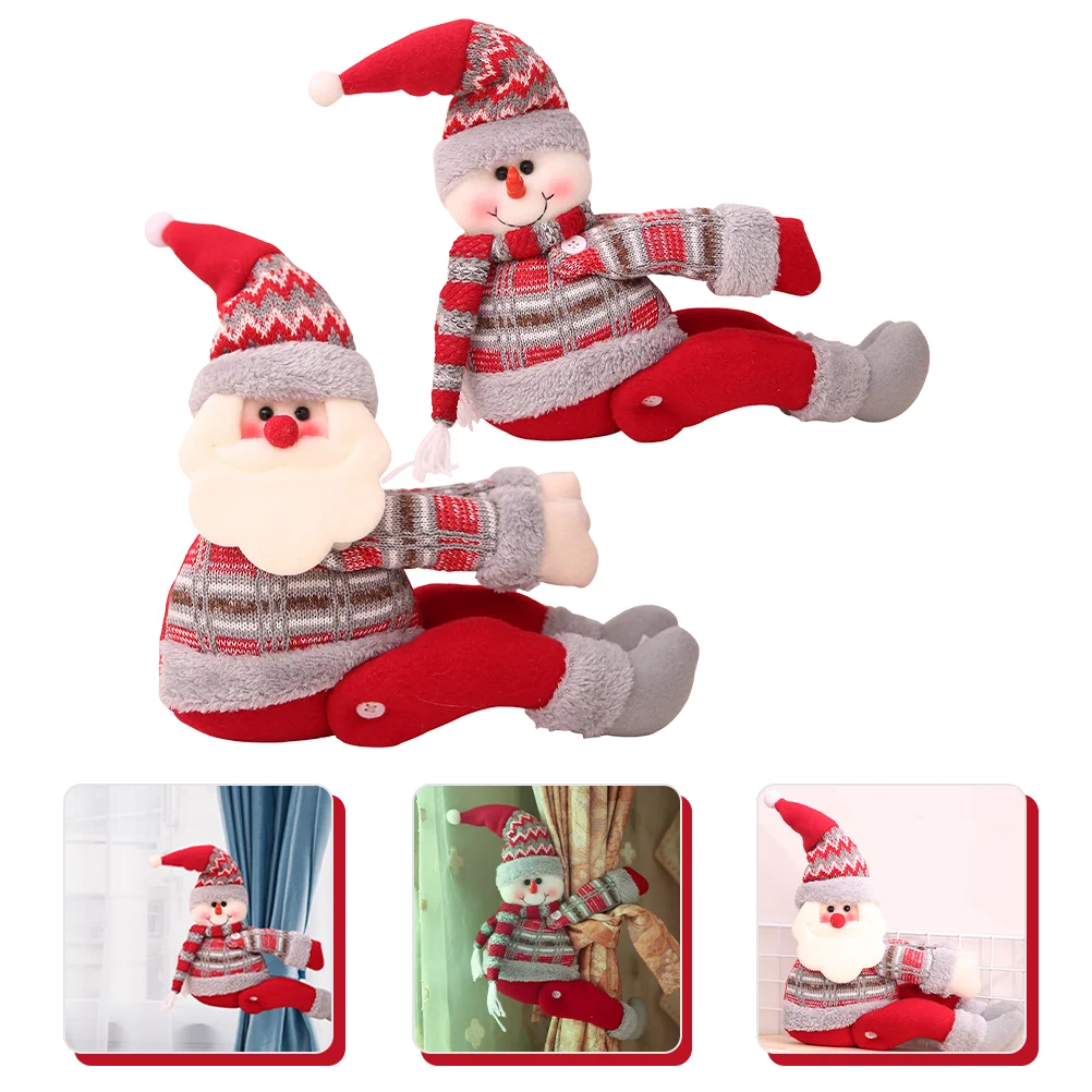 

Curtain Christmas Tiebacks Window Holder Buckle Snowman Holdbacks Holdback Drapes Decor Tieback Santa Tiesdecorative Tie Claus
