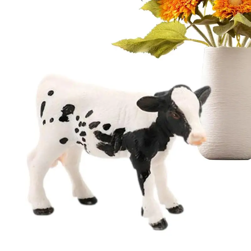 

Cow Figurine Durable Realistic Holstein Cow Toy Farm Animals Educational Learning Toy For Over 3-Year-Old Kids Cow Garden Decor