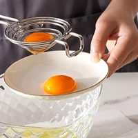 stainless steel egg white separator egg yolk white separation tool long handled egg yolk filter egg separator kitchen tool for