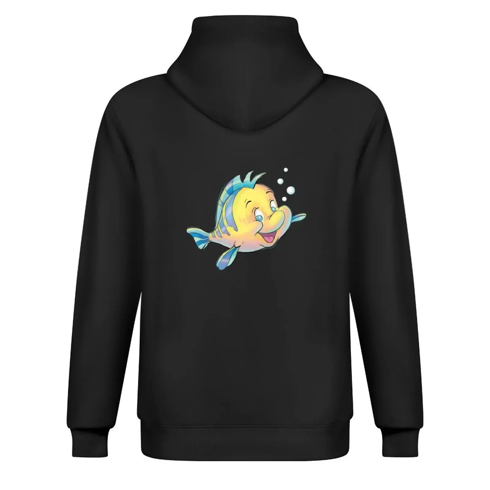 Фото Толстовка с капюшоном Flounder Bubbles Cute Smiling Fish, осенняя мужская одежда, мужская толстовка оверсайз №3