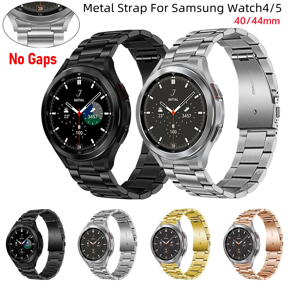 Enlarge Galaone Metal No Gaps Strap Compatible For Samsung Galaxy Watch5 5Pro 40 44mm Luxury Band For Watch4 Classic 42 46mm Wristband