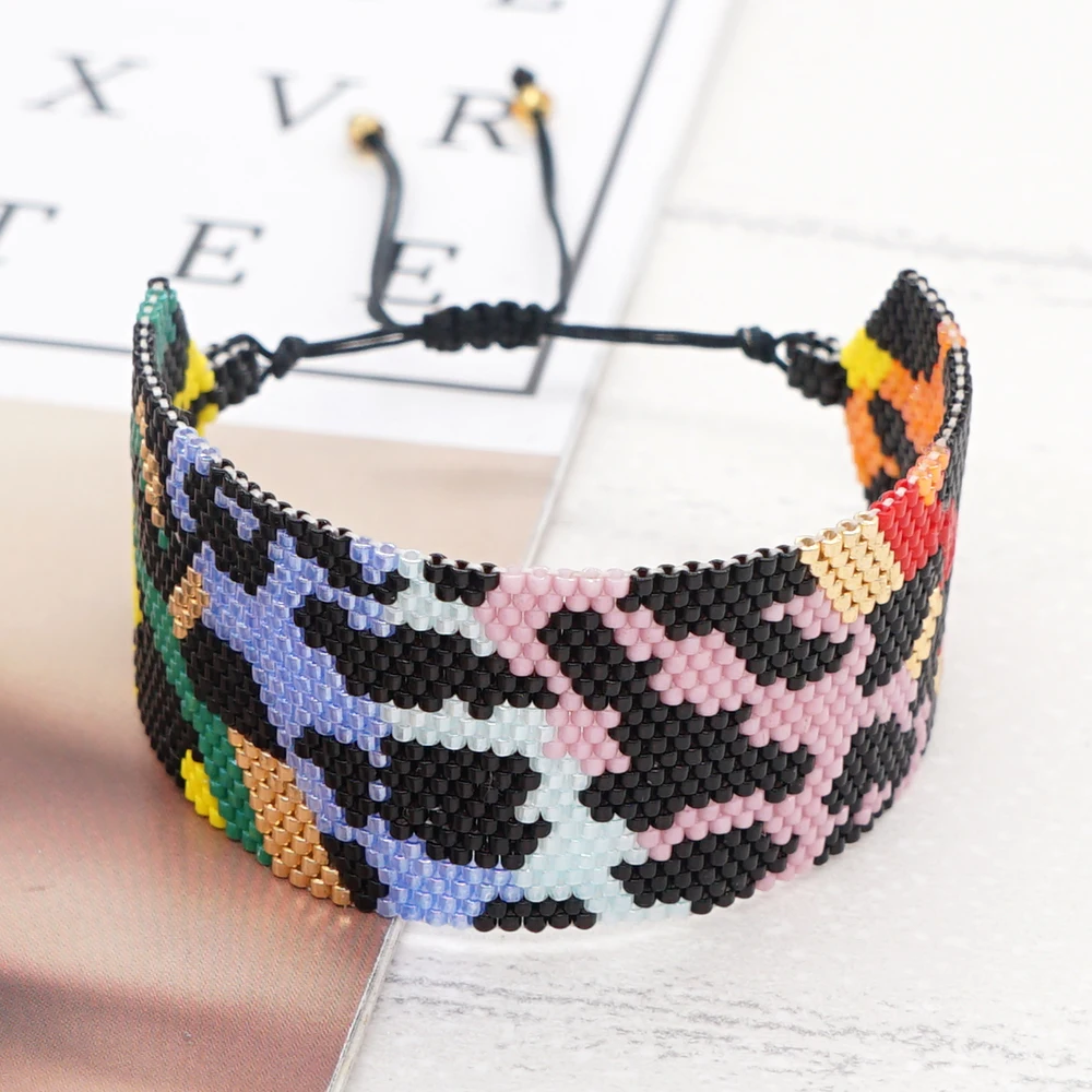 Go2Boho New Design Miyuki Leopard Grain Color Beaded Bracelets Jewelry Handmade Loom Woven Beaded Bracelet
