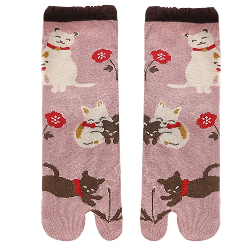 Two Finger Socks Unisex Japanese Kimono Flip Flop Sandal Split Two Toe Sock Tabi Ninja Geta Socks Women Men tabi socks таби